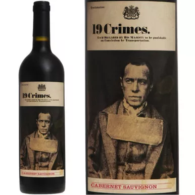 12 Bottle Case 19 Crimes Cabernet 2021 (Australia) w/ Shipping Included