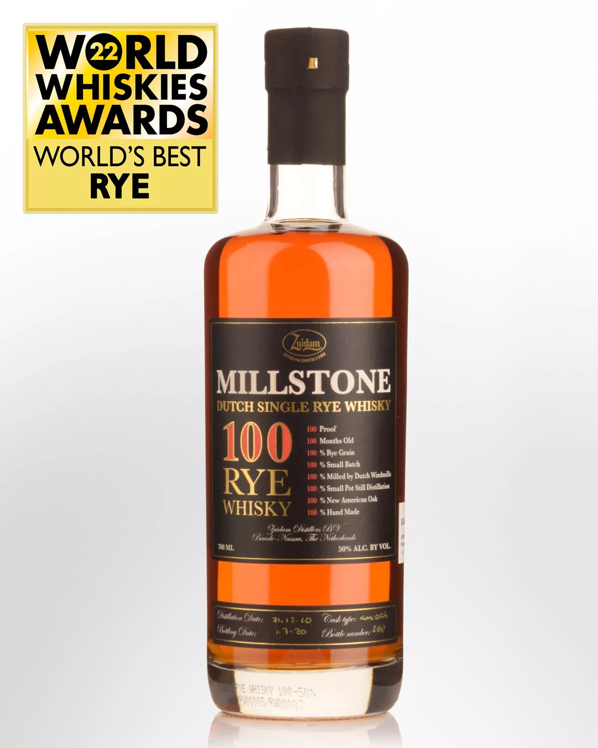Zuidam Distillers Millstone 100 Rye Whisky (700ml)